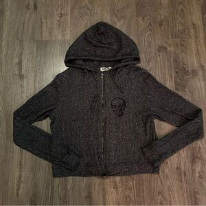 CHRLDR hoodie zip up Cheerleader  skull zip up hoodie soft